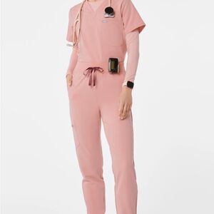 Figs High Waisted Zamora Jogger Pink Sand S/P
